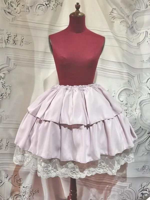 [대리석] 대리석 스위칭 총 프릴 드레스+볼륨 레이스 스커트 : 핑크 x 흰색 레이스