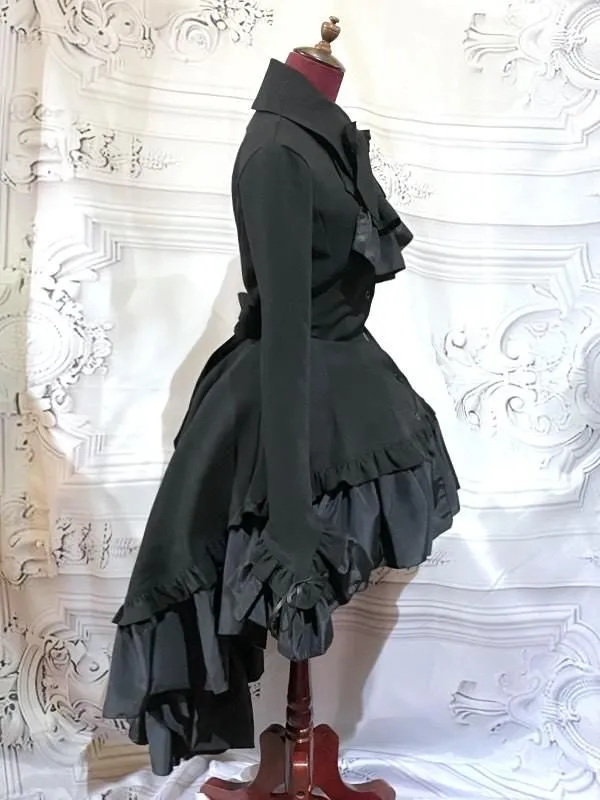 [Marmor] Marmor Gothic Diamond Schnitt Thai Bluse Thai Kleid: Schwarz x blauer Elliptikstein