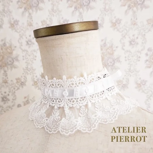 【ATELIER PIERROTAntelier Piero蕾絲螺絲白色/波爾多/紫色/海軍/黑色