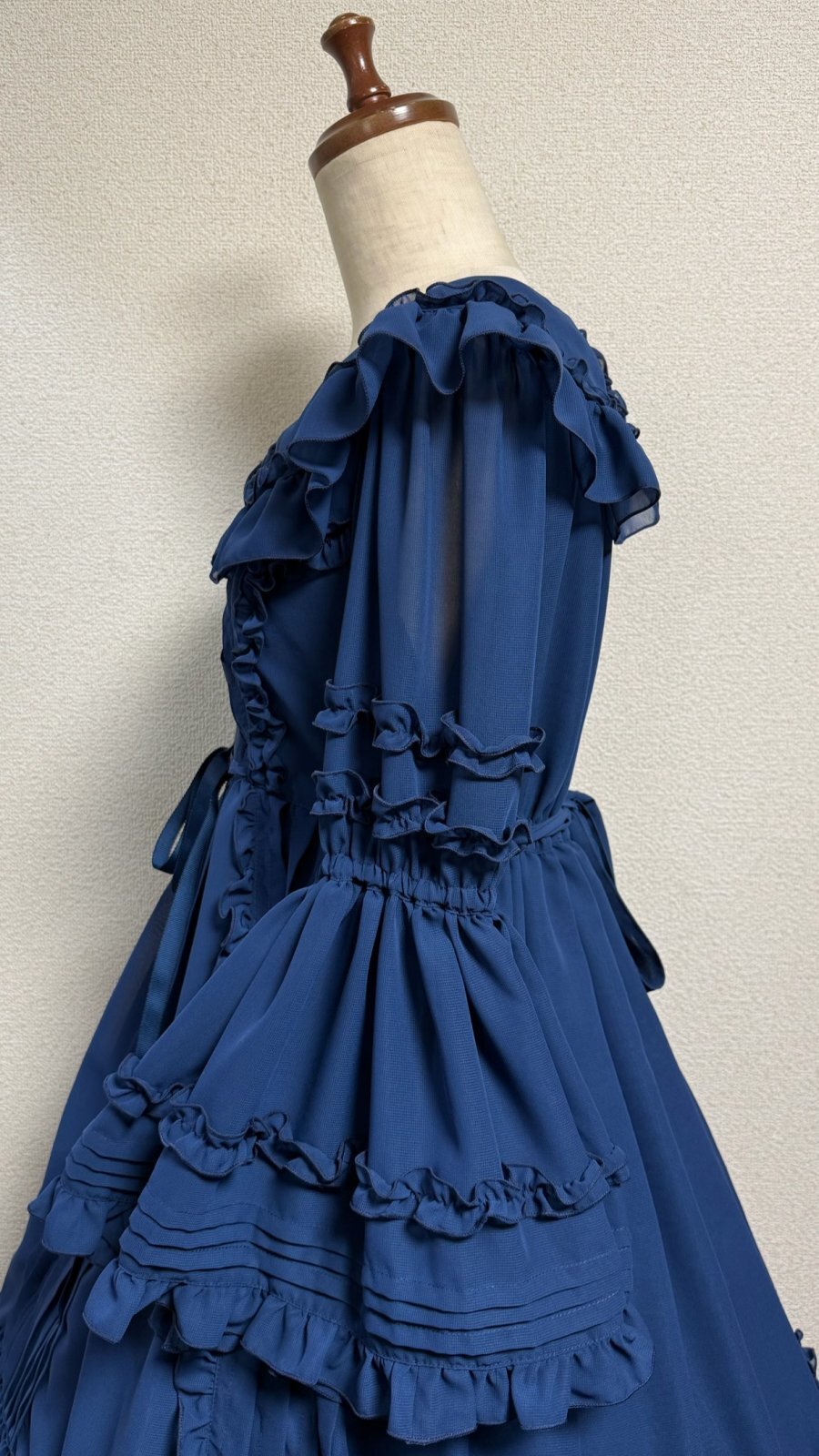 【Physical Drop】フィジカルドロップ　クラシカル姫袖ドレス【ネイビー】