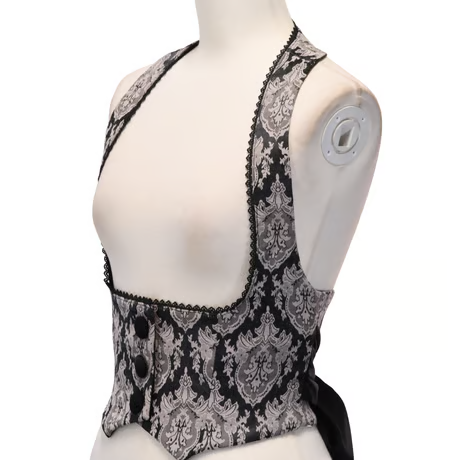 [Sheglit] Shegrit "Victorian" Halter Ribbon Chaleco Navy/Negro