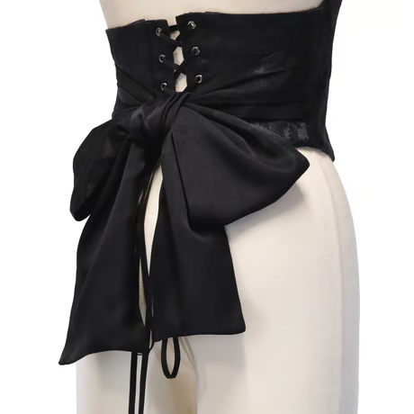 [Sheglit] Shegrit "Victorian" Halter Ribbon Chaleco Navy/Negro