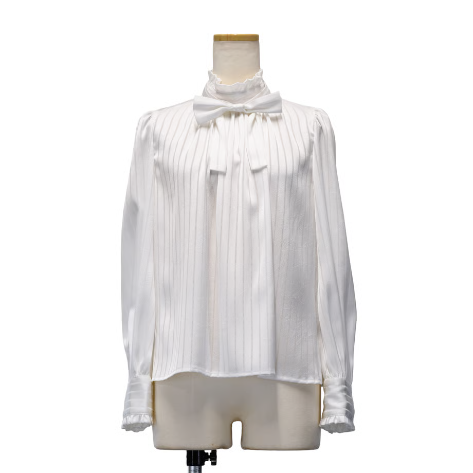 [Sheglit] Gestreifte JQ-Bluse von SheglitWhite/Bordeaux/beige/Black
