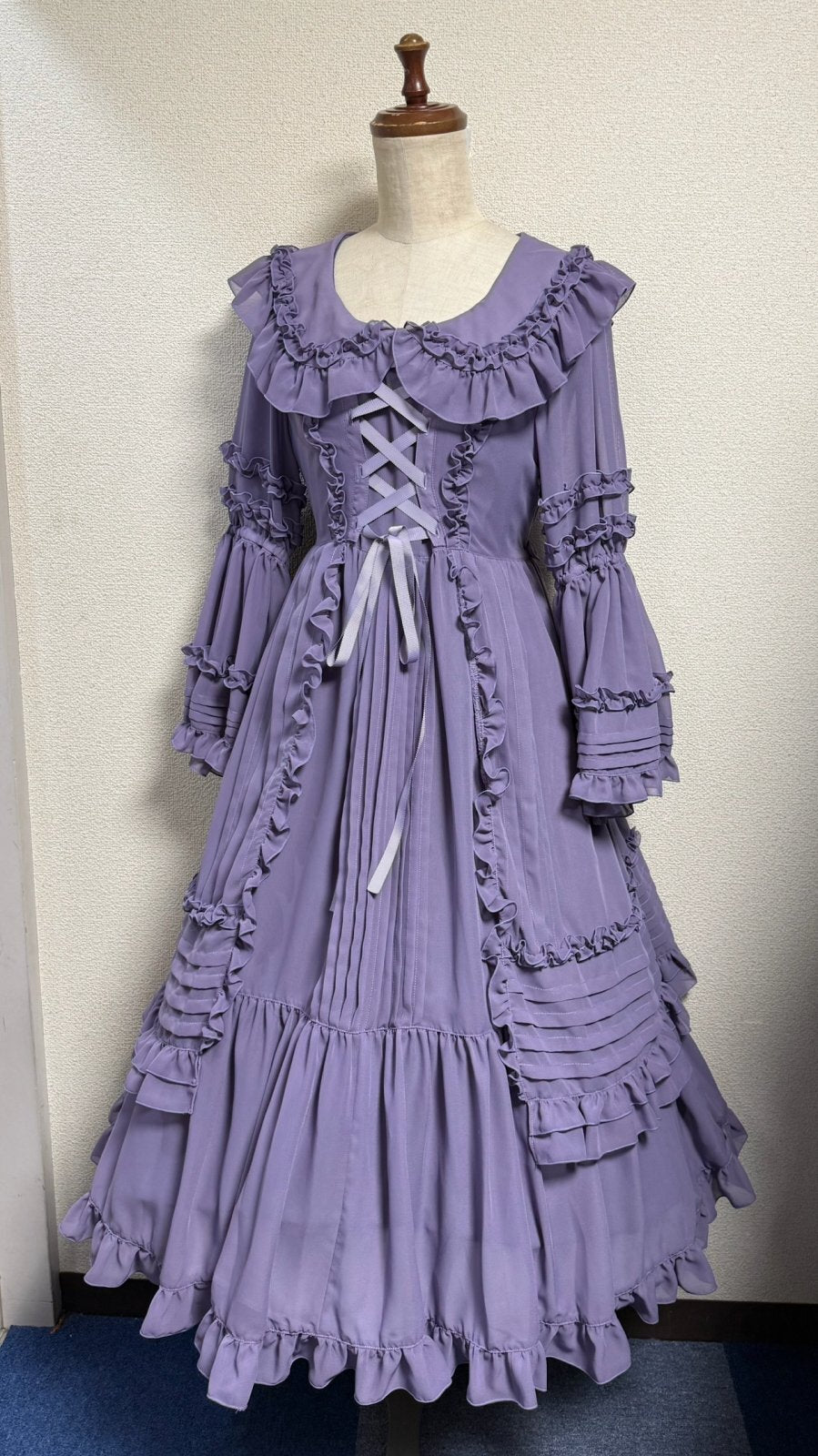 【Physical Drop】フィジカルドロップ　クラシカル姫袖ドレス【ラベンダー】