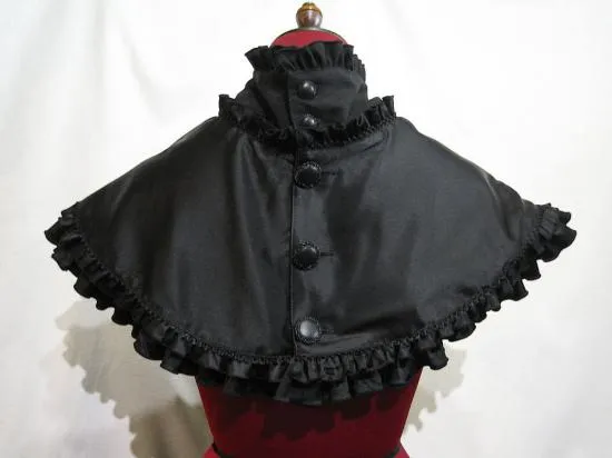 [MARBRE] Cape puritaine réversible en croix de marbre (avec collier chapelet) : Blanc x noir