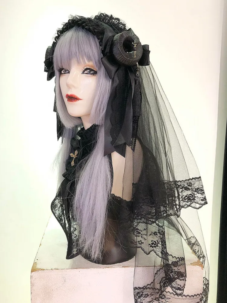 [Estrellas] Estrellas Long Veil Multi Clip/Schwarz