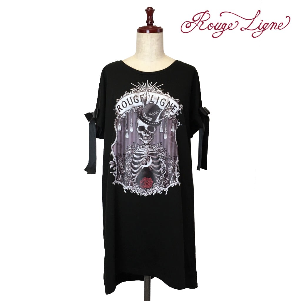 【Rouge Ligne】　リボンTシャツワンピース「Rabbit hat」