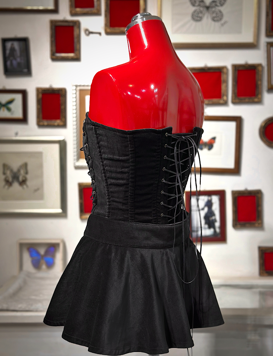 [Na+H]NA Plus H corset à basque en velours miroir