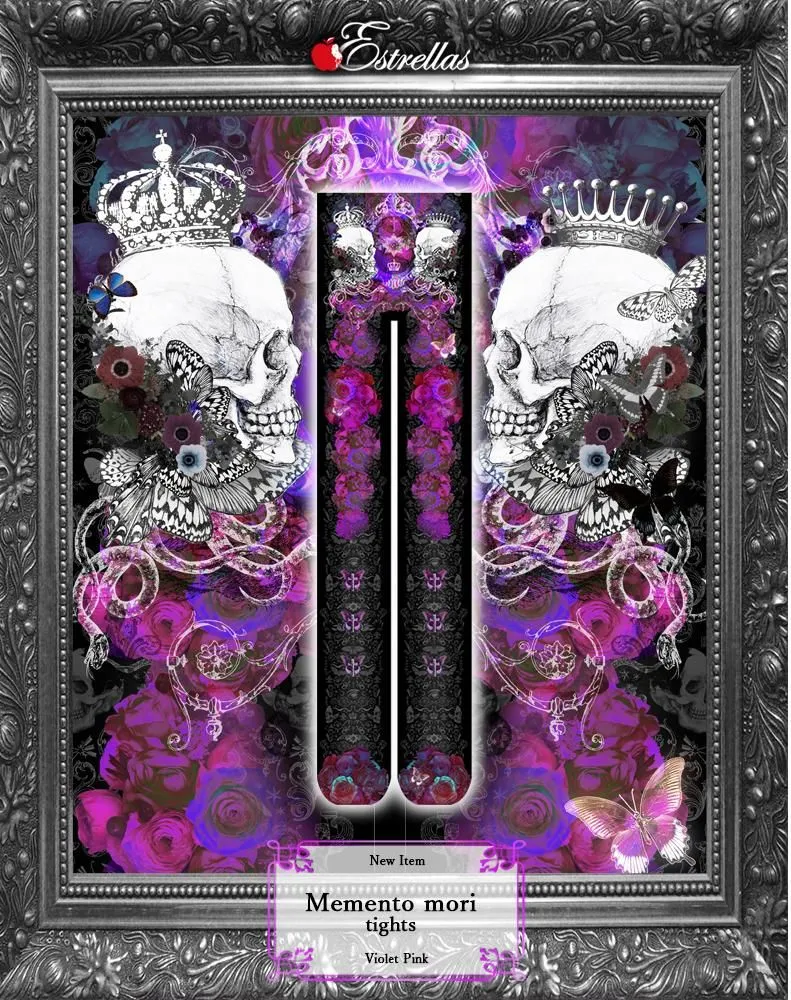 [Estrellas] Estrellas Memento Mori Tights/Violet Pink/Plus Size 사용 가능