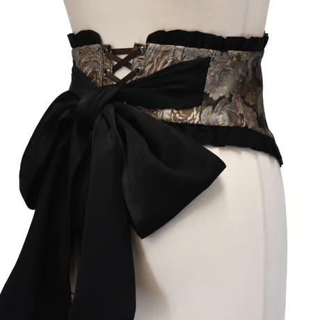 【Sheglit】シェグリット　"Del Fiore"ジャガードコルセット　ボルドー/ブラウン/ブラック