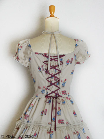 【Victorian maiden】ヴィクトリアンメイデン　Paddington™ ティアードドレス　ホワイト/ベージュ