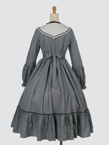 [Victorian maiden] Victorian maiden★Now accepting reservations★ Ecole de Feliz Port Sailor Dress Brown Check/Blackcheck