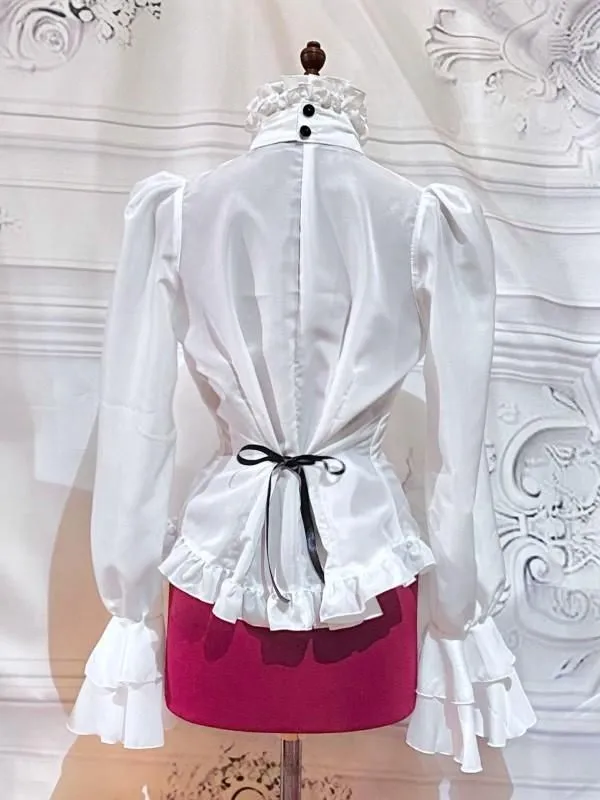 [Marble] Marble Bijoux Volume Bijoux Blouse thaï: noir