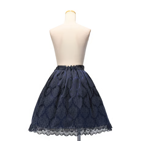 【Sheglit】シェグリット　"Victorian"タックスカート　グレー/ネイビー/ブラック