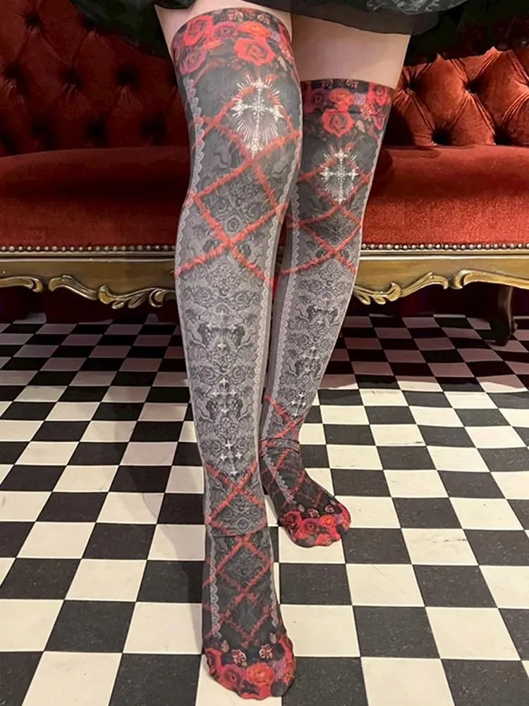 [Estrellas] Estrellas Rose of the Vow Knee High Grey / Red / Purple / Earth / Blue