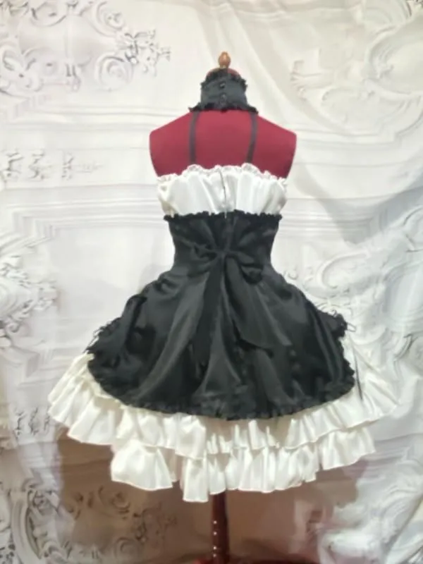 [MARBLE] Marble feminine dress with accessories + lace shawl + lace belt: black