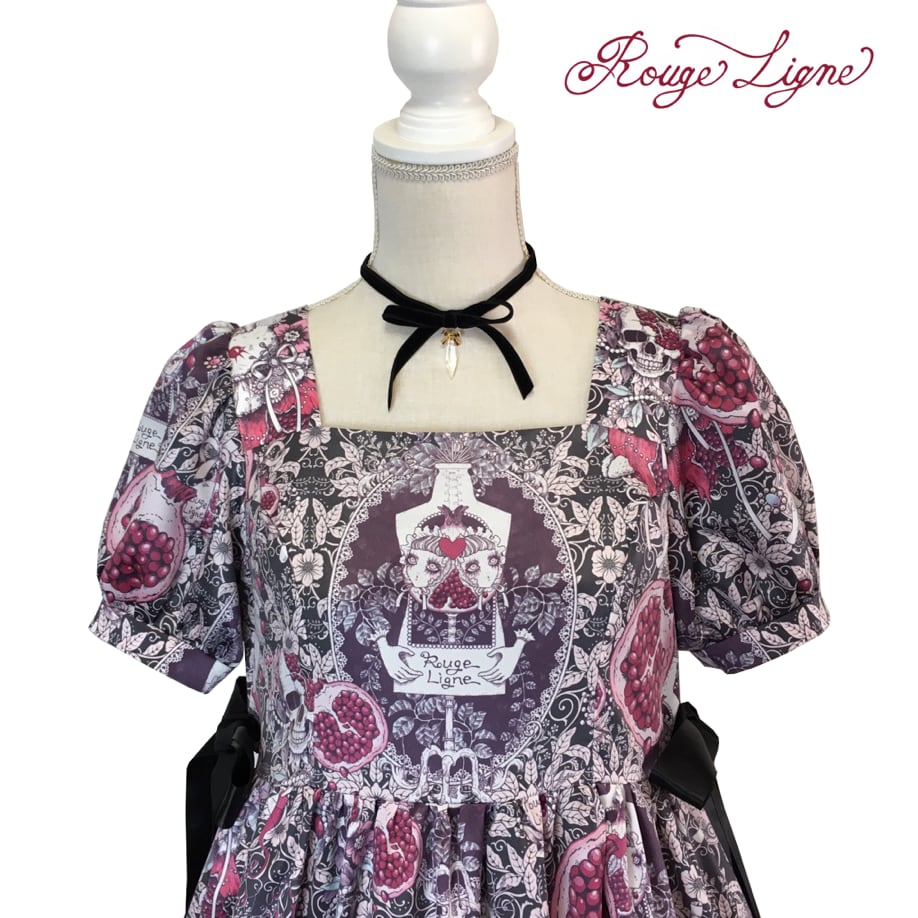 【Rouge Ligne】ルージュリーニュ　私が愛したザクロワンピース／Pink×Black