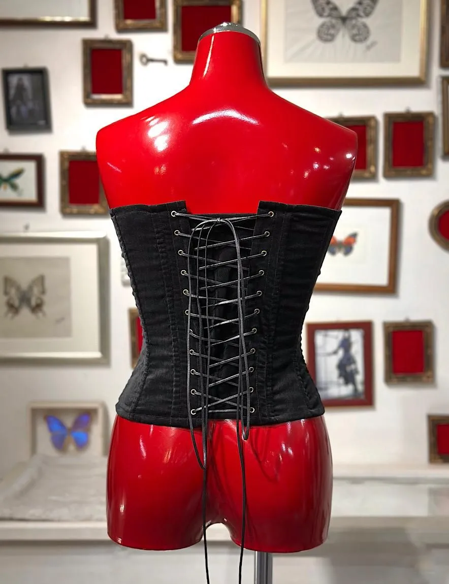[Na+H]NA Plus H corset à basque en velours miroir