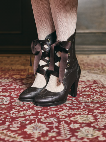 [Victorian Maiden] Victorian Maiden Victorian Short Boots Bordeaux/Dark Brown/Black 3 크기