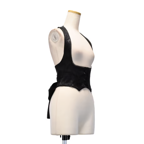 [Sheglit] Shegrit "Victorian" Halter Ribbon Chaleco Navy/Negro