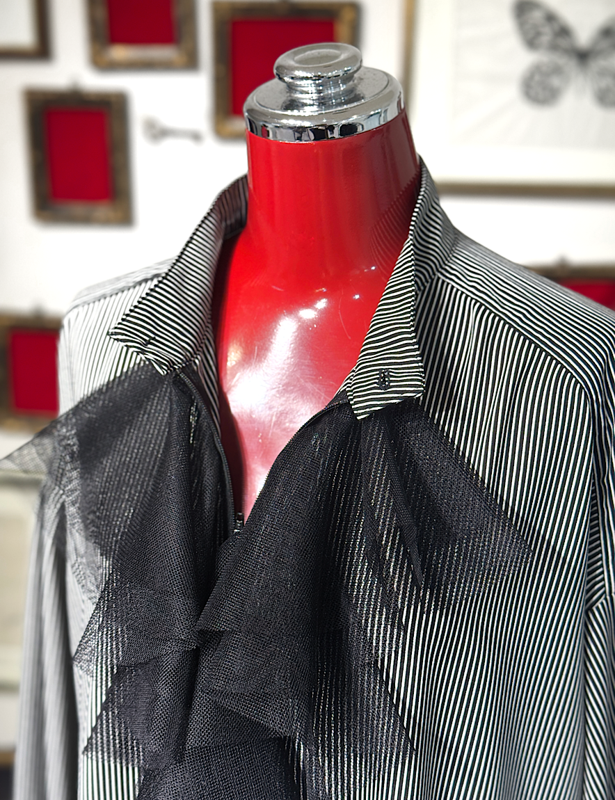 【Na+H】エヌエープラスエイチ　mirrorストライプシャツ