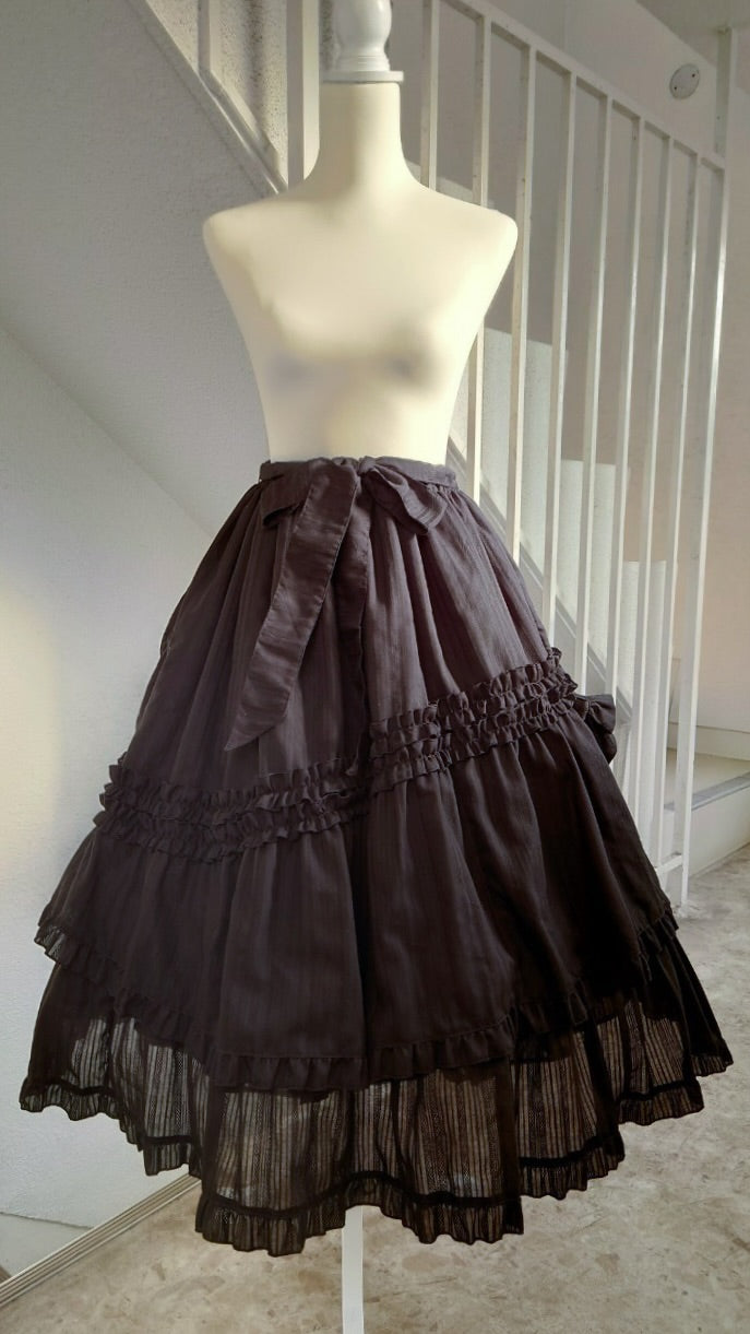 [Physical Drop] Physical Drop Ruffle Skirt [Black]