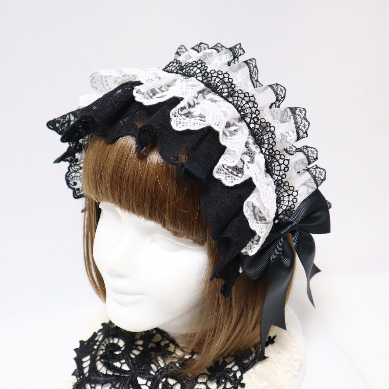 【Morun×Muuna Stoik】모란 무나스토틱 Libra 헤드 드레스 생성/화이트/블랙×레드/블랙×화이트/블랙×블랙/블랙×그린