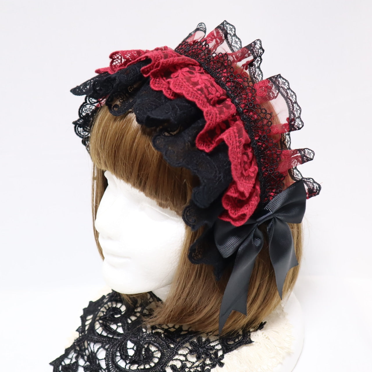 【Morun×Muuna Stoik】모란 무나스토틱 Libra 헤드 드레스 생성/화이트/블랙×레드/블랙×화이트/블랙×블랙/블랙×그린