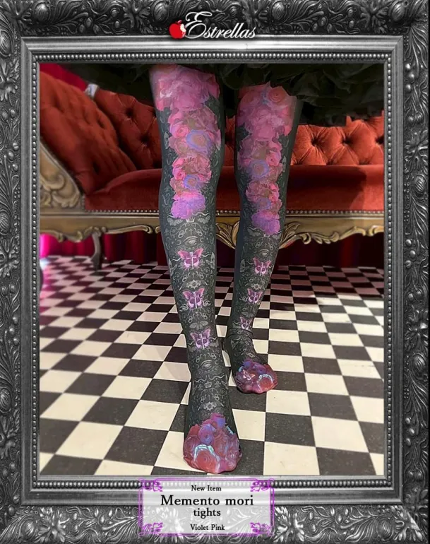 [Estrellas] Estrellas Memento Mori Tights/Violet Pink/Plus Size 사용 가능
