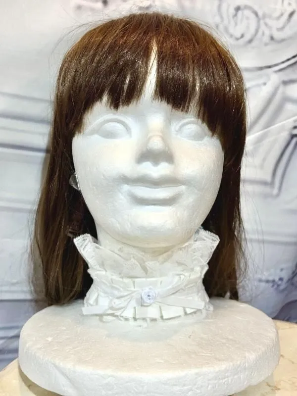 [MARBRE] Tour de cou ou coiffe en satin rose à 2 voies en marbre : dentelle blanche x blanche