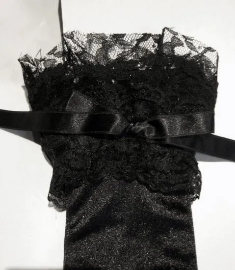 【MARBLE】マーブル　ショートグローブ：黒サテン