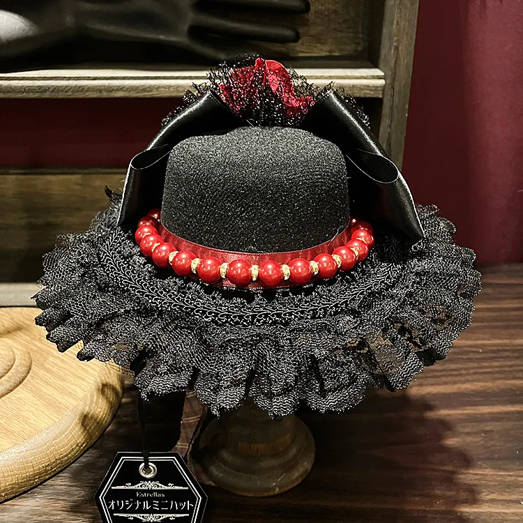 [Estrellas] Estrellas Original Mini Hat/Black x Red