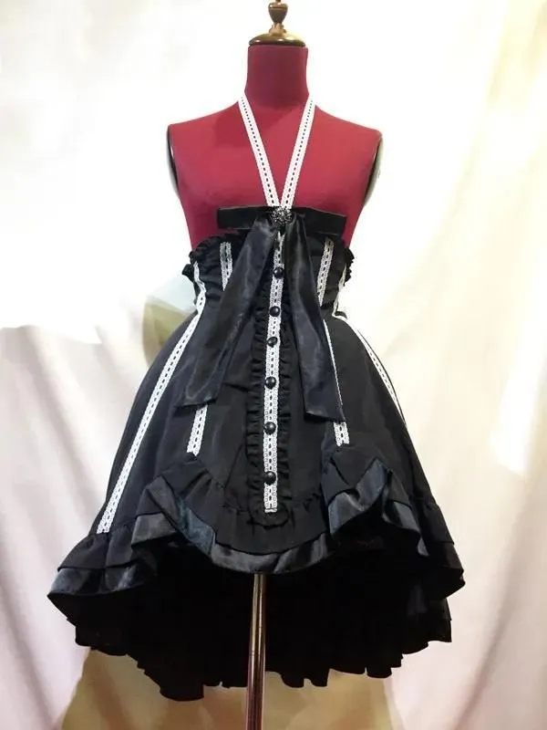 【MARBLE】マーブル　リボンコサージュ付き前開きハイウエストスカート：黒×白レース