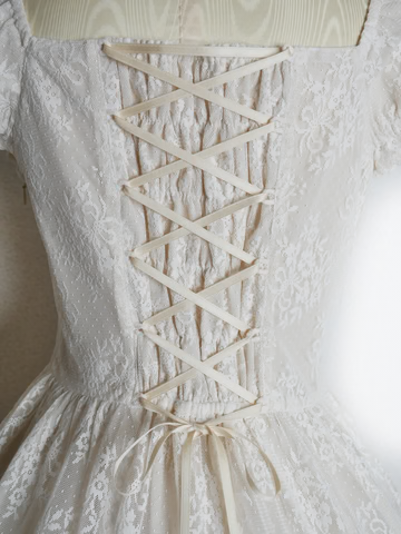 [Victorian maiden] Victorian Maiden Lacy Bouquet Tiered Dress Ivory/Greige/Pale Blue/Black ★Order period until November 24th★