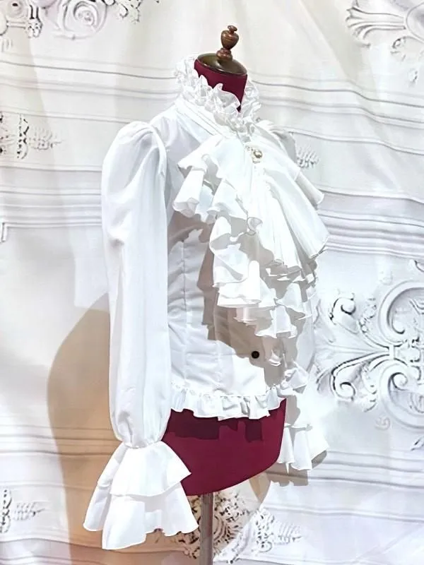 [Marble] Marble Bijoux Volume Bijoux Blouse thaï: noir