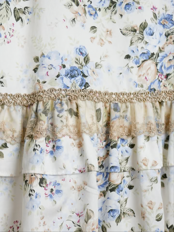 [Victorian Maiden] Victorian Maiden Rococo Bouquet Jewelry Classical Doll Half Sleeve Long Dress (짧은 슬리브) Rococo Blue/Rococo Lavender Plus Size/