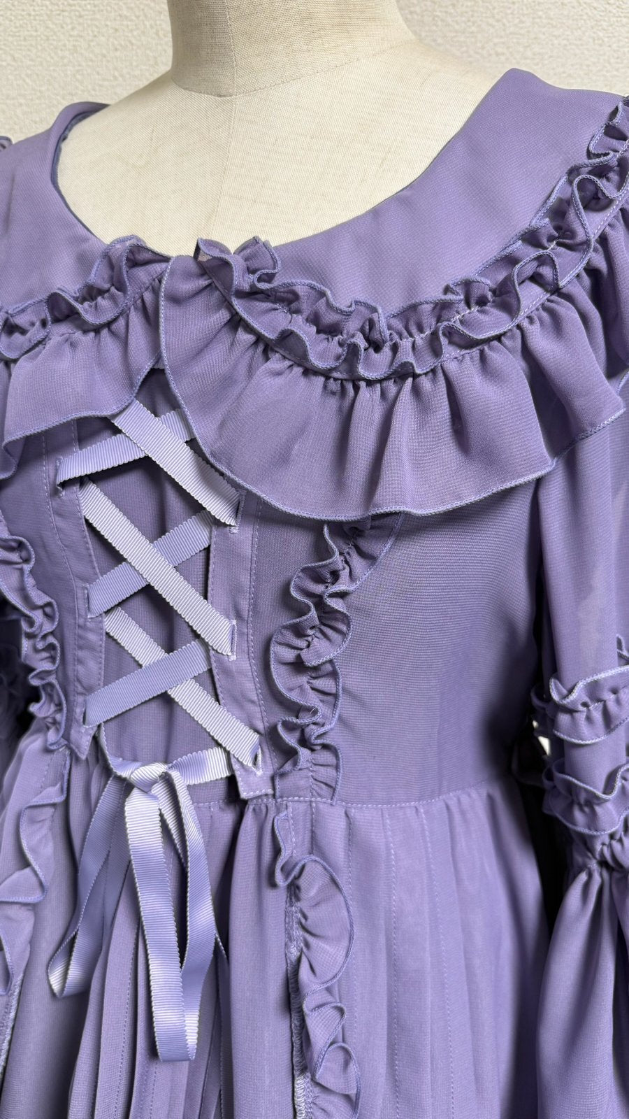 【Physical Drop】フィジカルドロップ　クラシカル姫袖ドレス【ラベンダー】