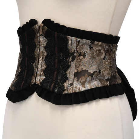 【Sheglit】シェグリット　"Del Fiore"ジャガードコルセット　ボルドー/ブラウン/ブラック