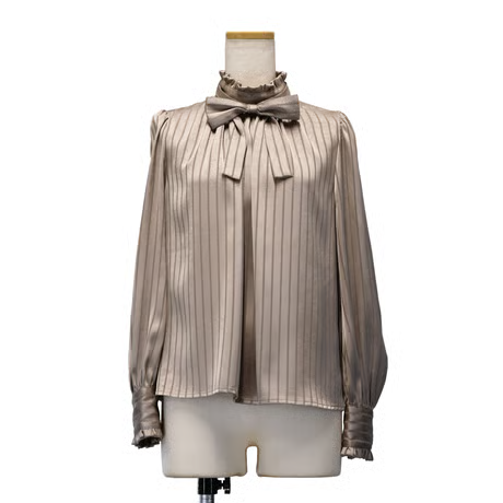 [Sheglit] Gestreifte JQ-Bluse von SheglitWhite/Bordeaux/beige/Black