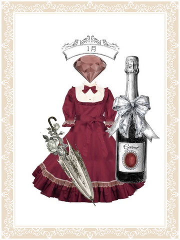 [Victorian Maiden] 보석류 클래식 인형 반 소매 긴 드레스 (평범한/짧은 슬리브) 플러스 크기 루비/가넷/페리도