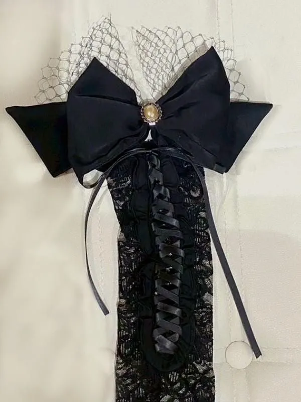[Marble] Gant de dentelle classique avec corsage: dentelle noire