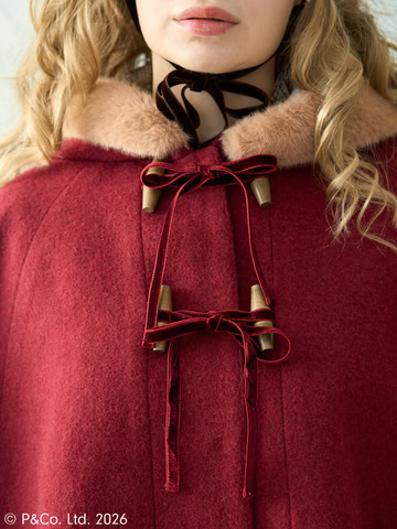 [Victorian Maiden] Victorian Maiden Paddington™ Duffel Cape Beige/Bordeaux/Navy