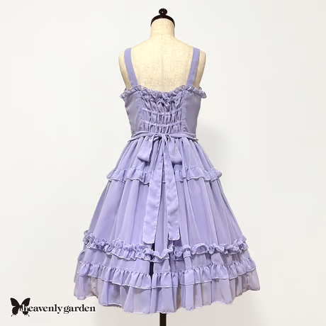 【heavenly garden 】ヘヴンリィ ガーデン　シフォンジャンパースカート・ラベンダー