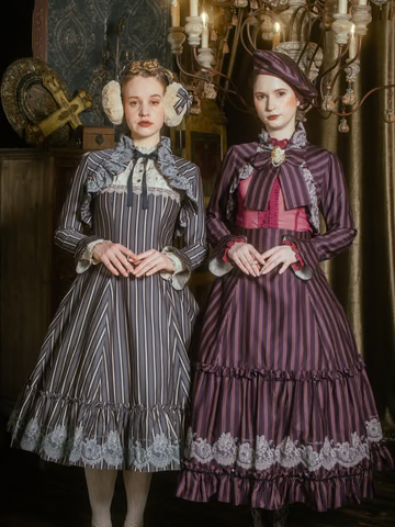 [Victorian Maiden] Vintage Lace Regimen Elizabeth Bolero Milk Tea Beige/Green/Bordeaux/Charcoal