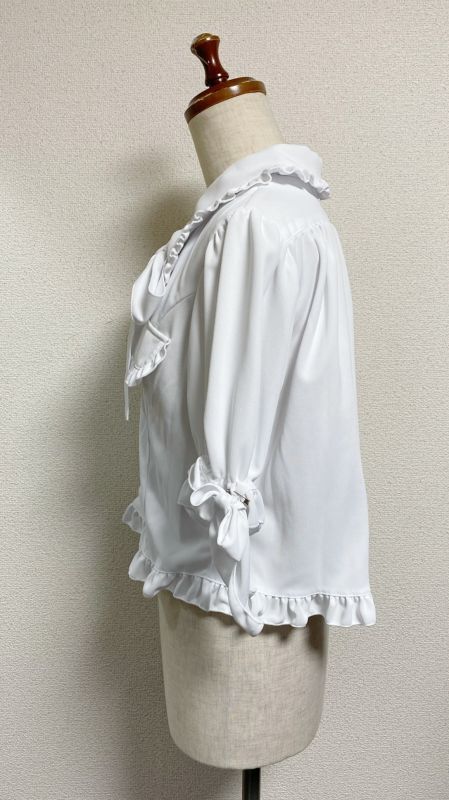 [Physical Drop] Physical Drop [Heat-shielding/UV] Retro Blouse [White]