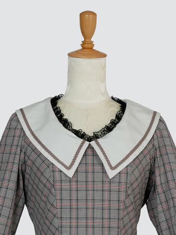 [Victorian maiden] Victorian maiden★Now accepting reservations★ Ecole de Feliz Port Sailor Dress Brown Check/Blackcheck