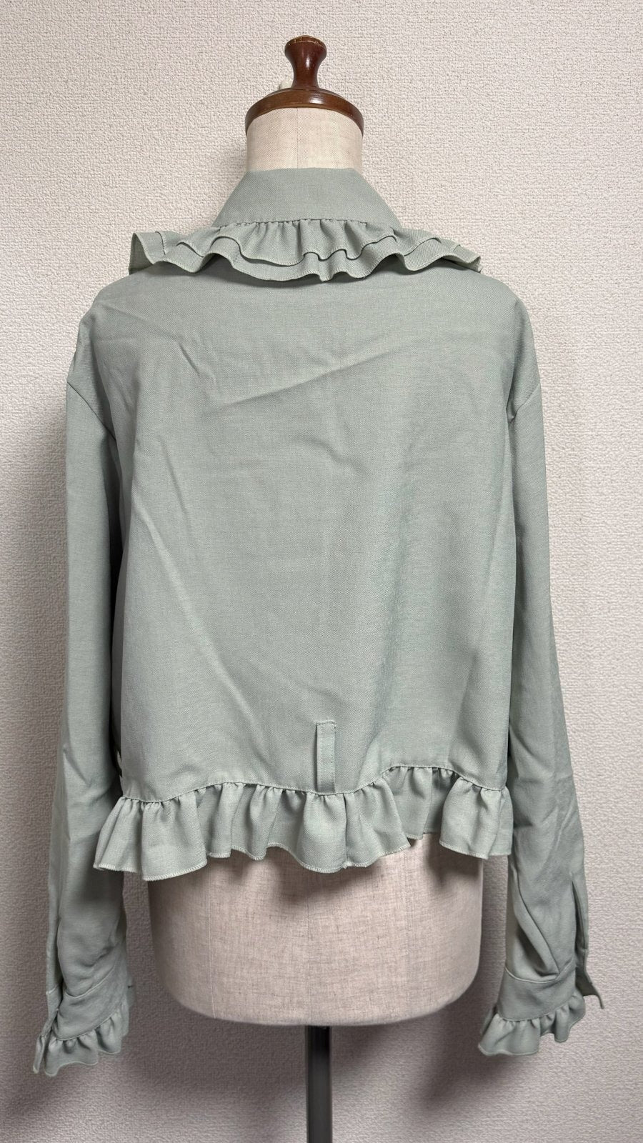 [Physical Drop] Physical Drop Heart Pocket Blouse Jacket [GlassGreen】