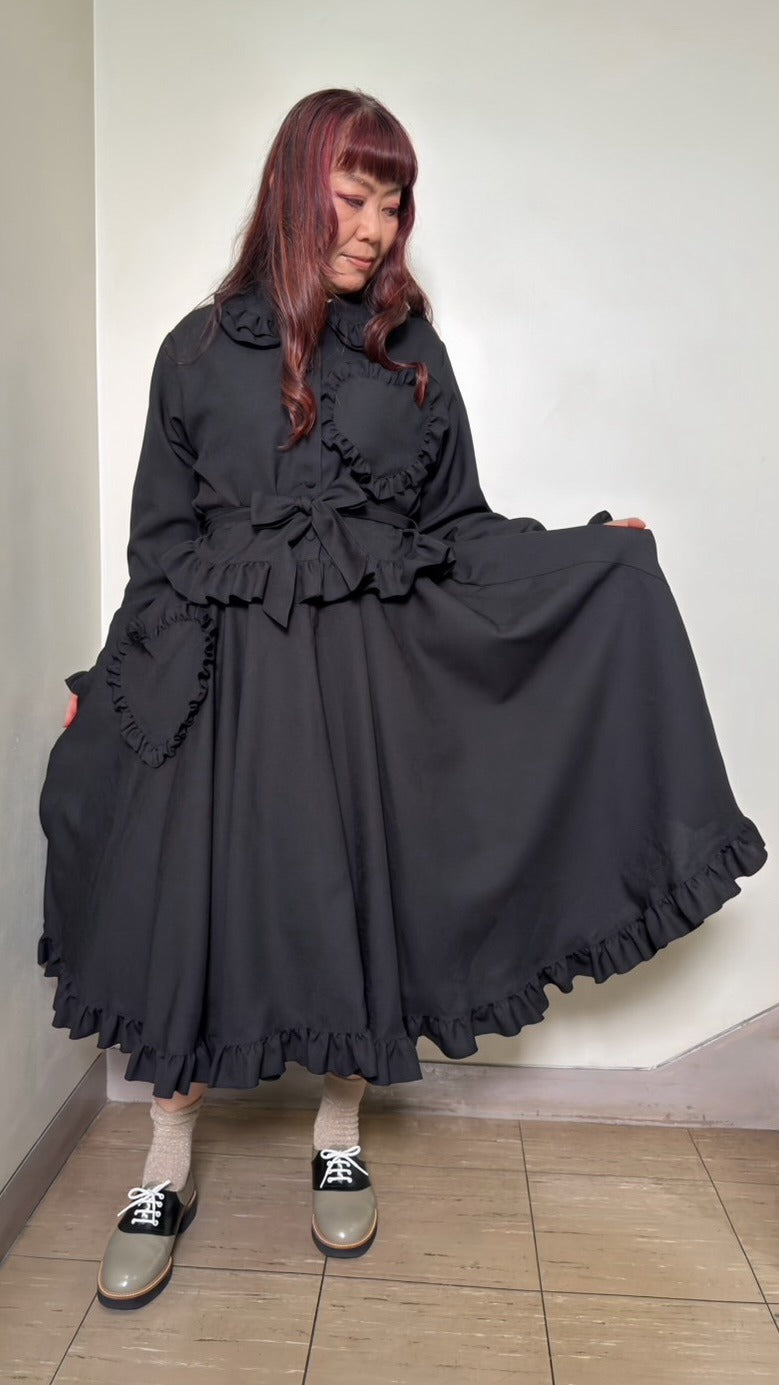 [Physical Drop] Physical drop heart pocket blouse jacket [black]