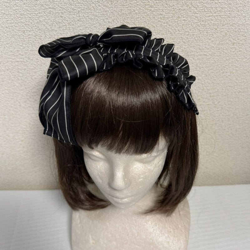 [Physical Drop] Physischer Drop Tea Time Kopfschmuck [Schwarz gestreift]