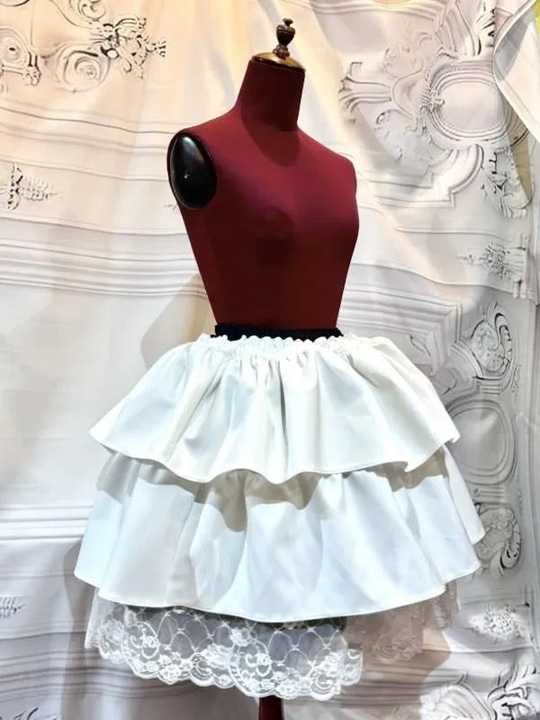 [Marmor] Marmorwechsel Total -Rackkleid+PALNIER mit Volumenspitzenrock: Pink X White Spitze